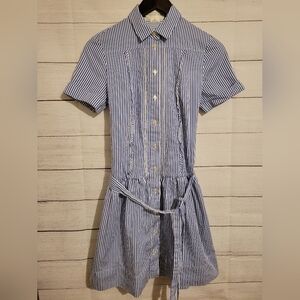 KATE SPADE Broome Street Blue Striped Short Sleeve Dress Size-Small